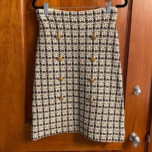 Chanel inspired skirt with gold buttons down the center.